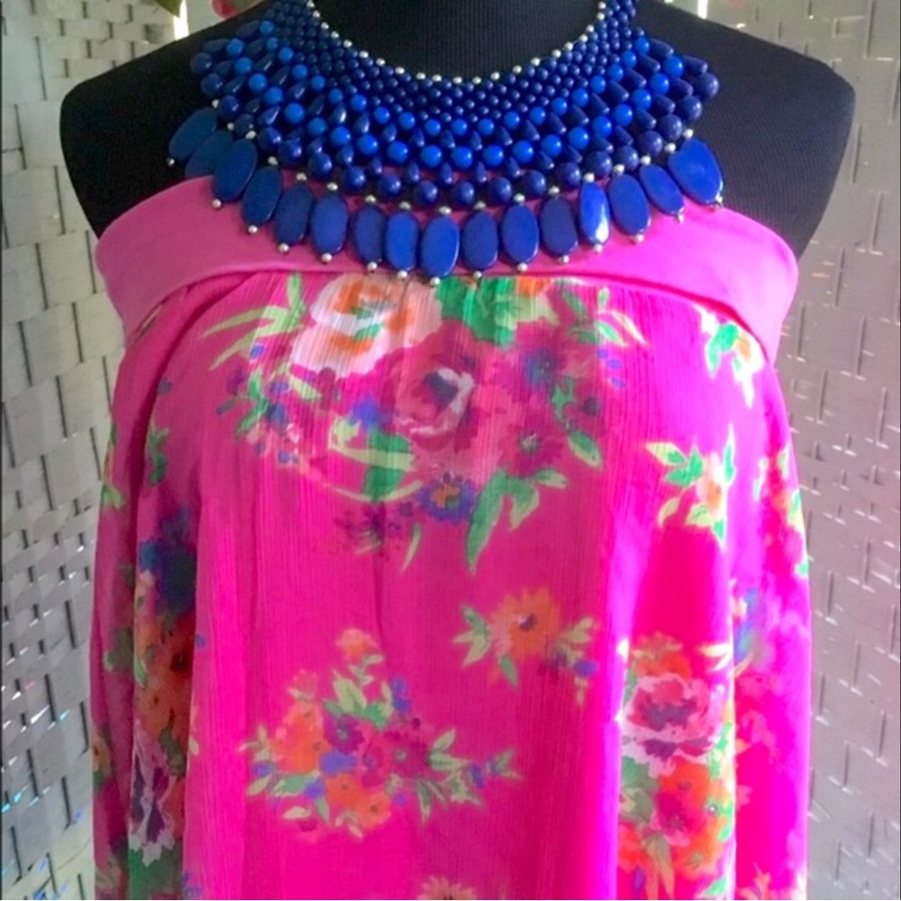 💖See New Listing💖   💙🌸  Blue Statement Bib Necklace  🌸💙New💙🌸 - Picture 6 of 11